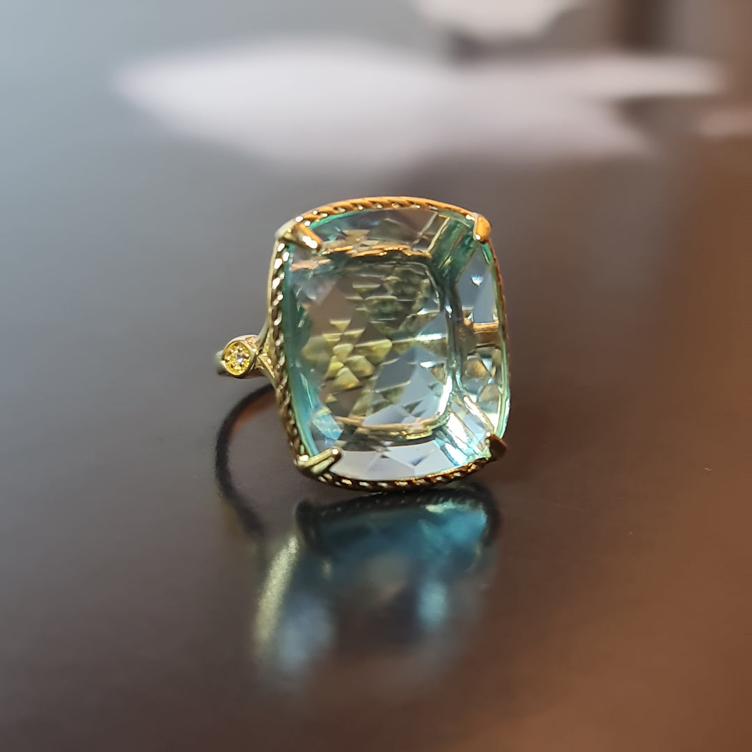 Anillo Magdalena Aguamarina Oro