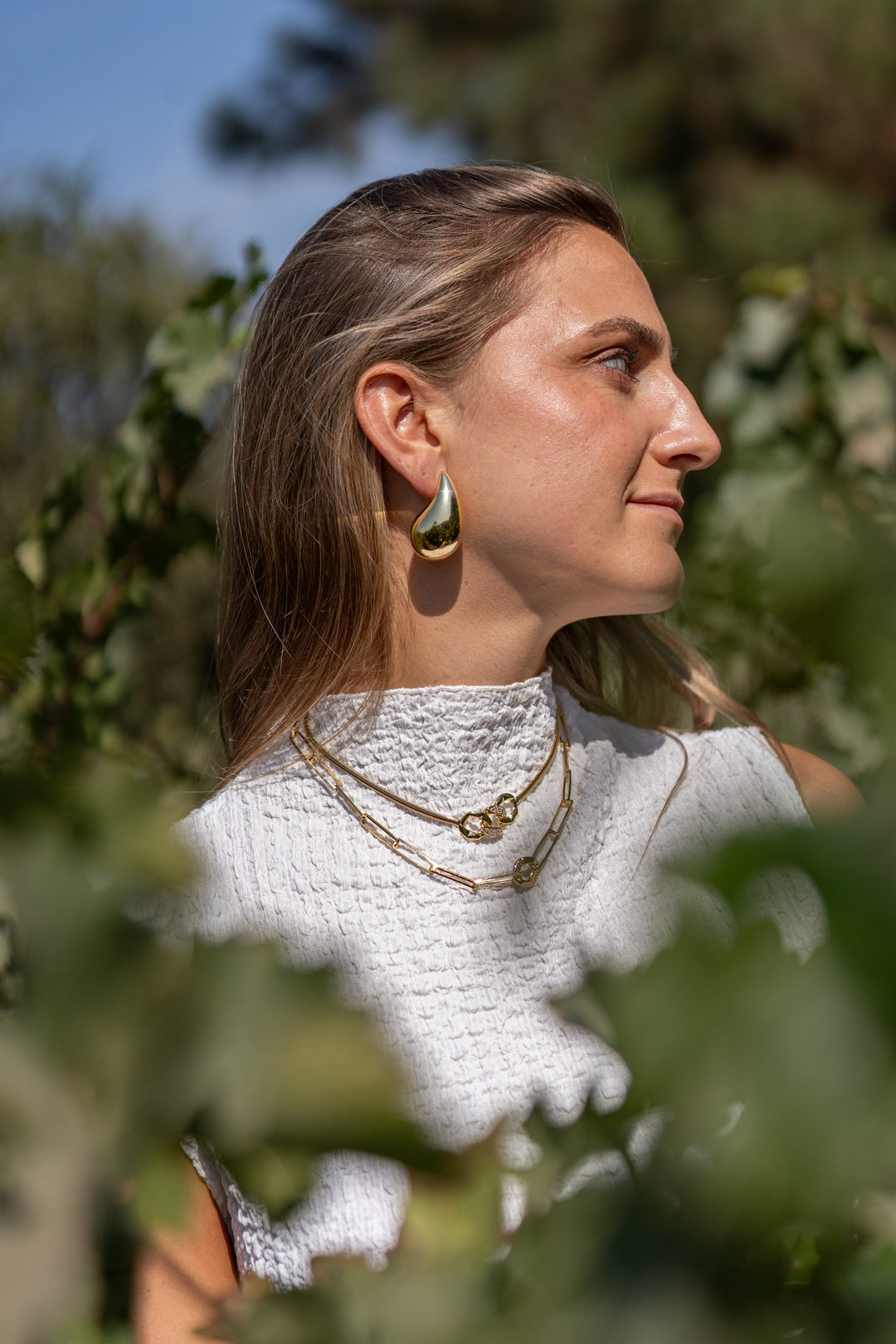 Aros Gota Grande Oro