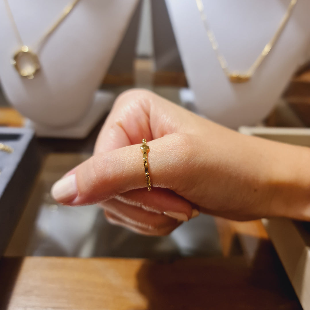 Anillo Denario Liso Oro