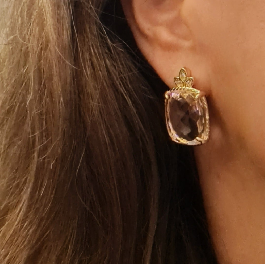 Aros Magdalena Cuarzo Rosado Oro