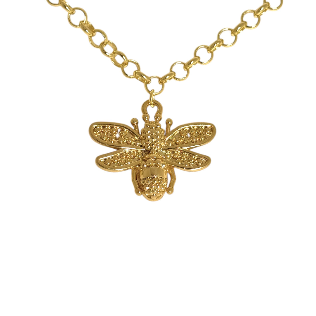 Collar Abeja Madre Bañado en Oro