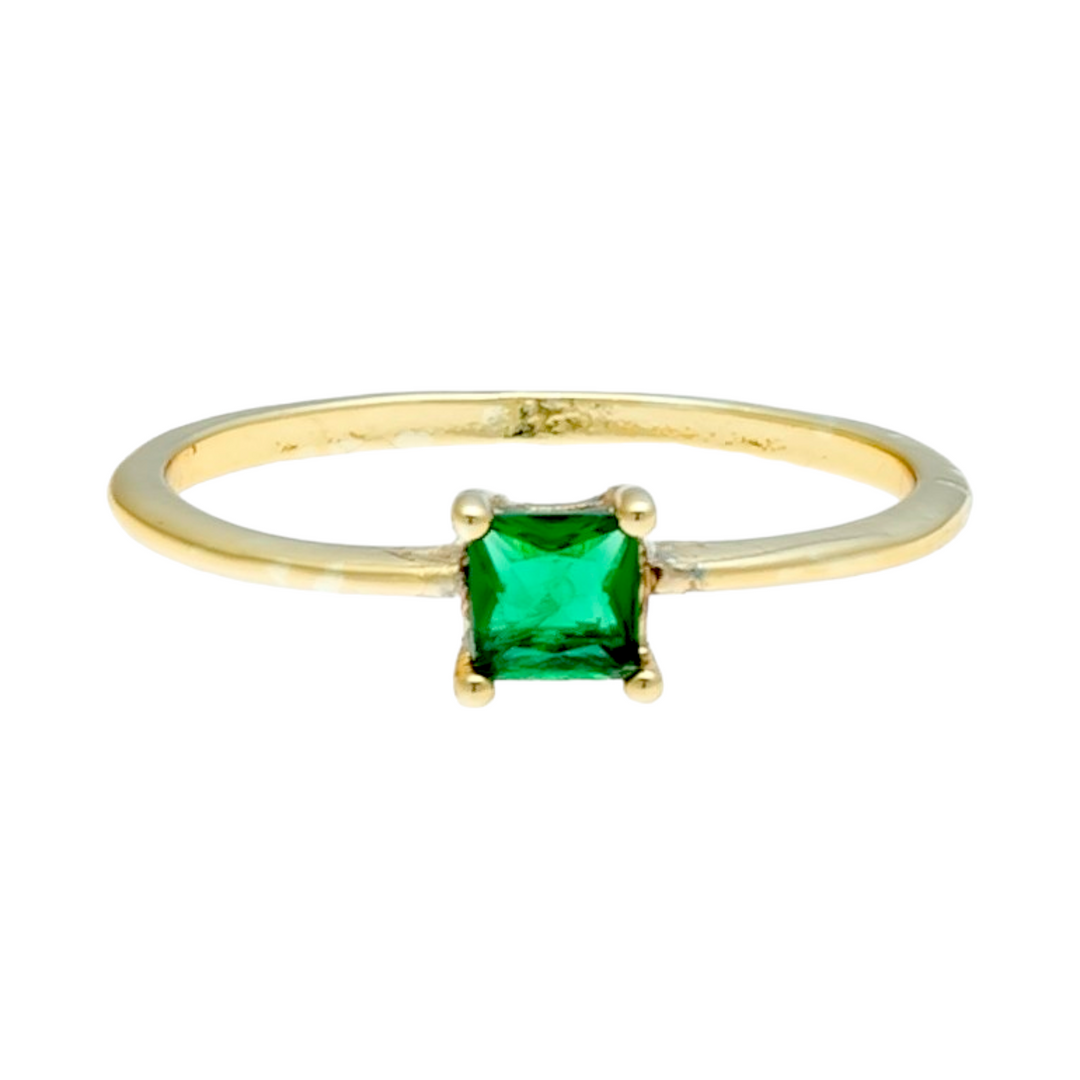 Anillo Elena Esmeralda Oro