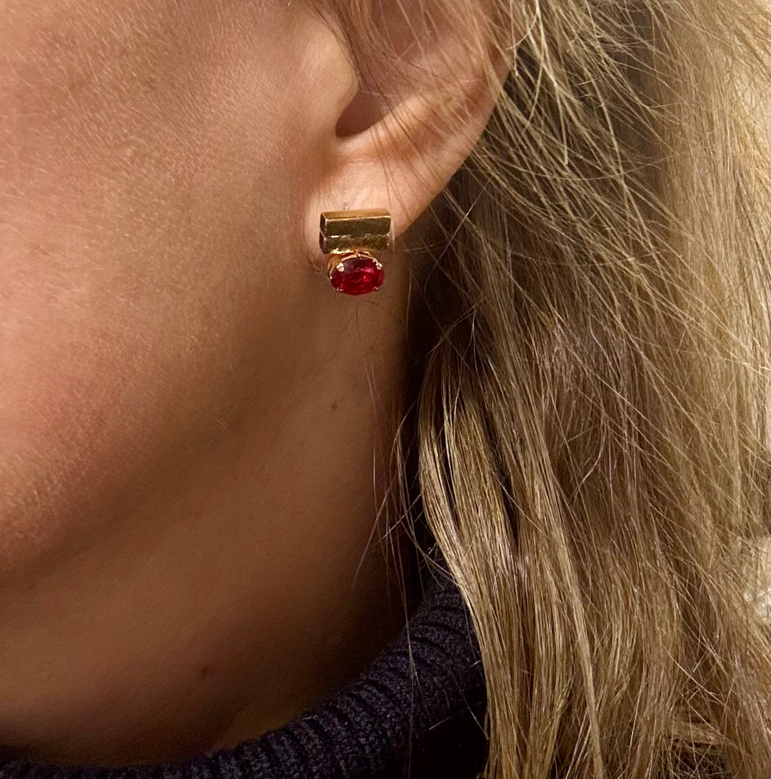 Aros Valentina Rubí Oro