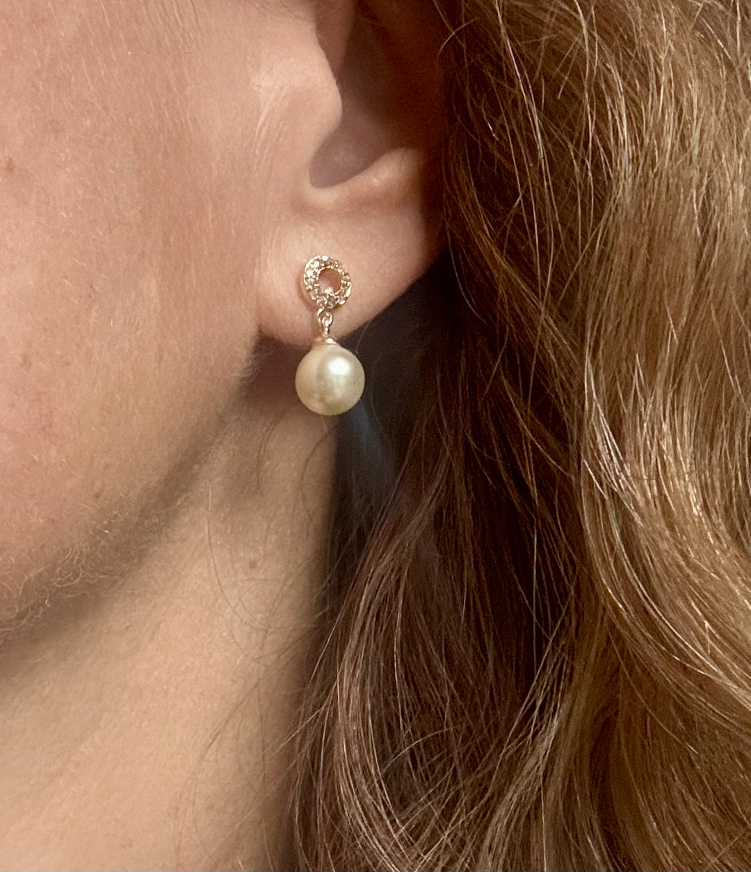 Aros Perlas Circones Oro