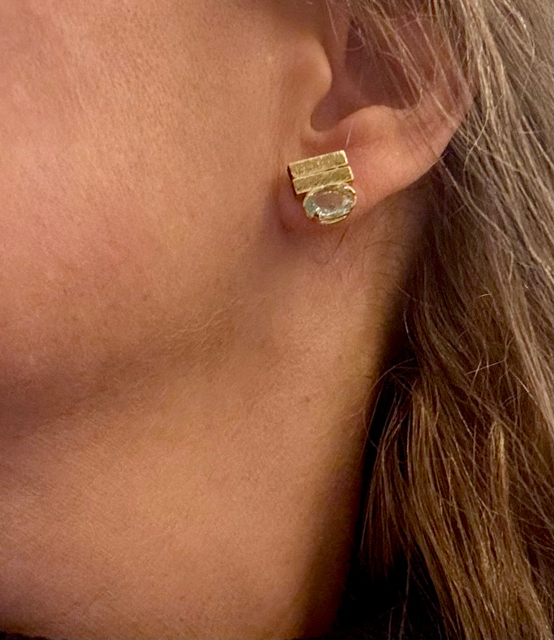 Aros Valentina Aguamarina Oro