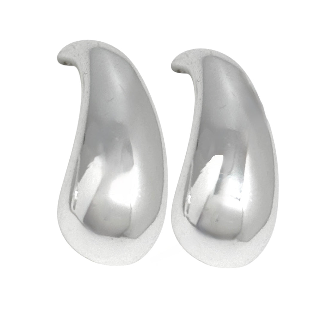Aros Gotas Curvas Plata
