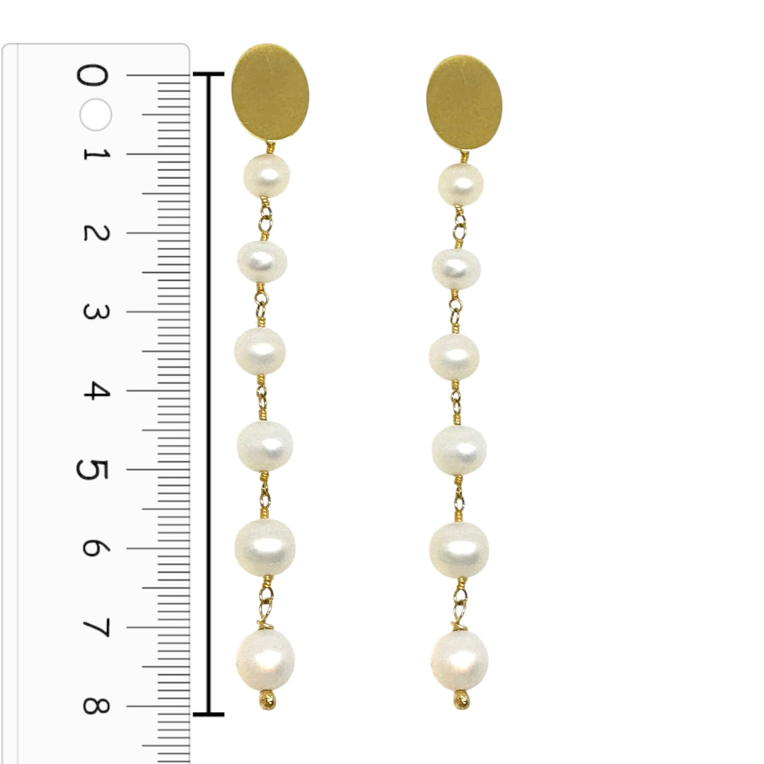 Aros Novia Colomba Perlas Oro