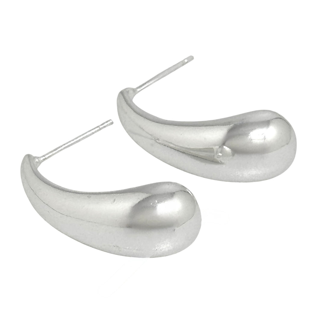 Aros Gotas Curvas Plata