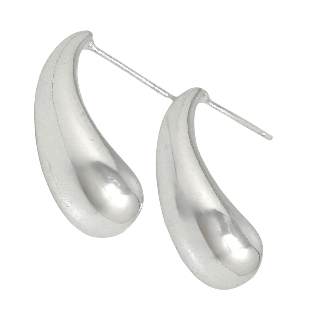 Aros Gotas Curvas Plata