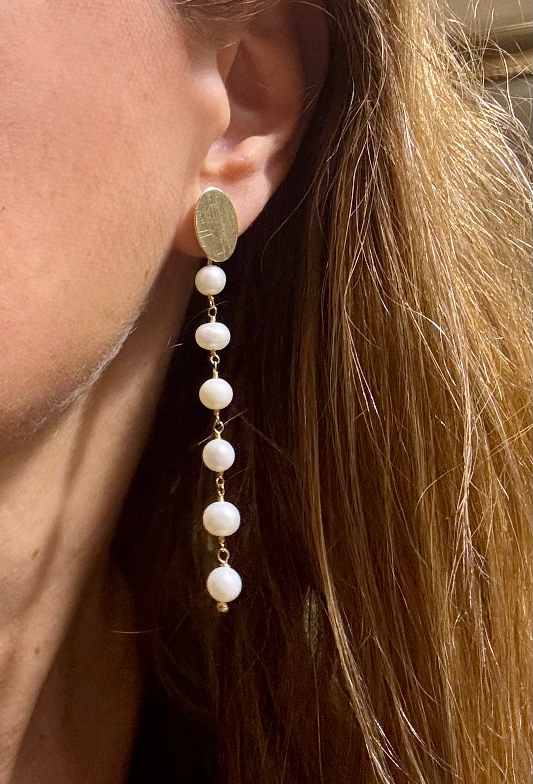 Aros Novia Colomba Perlas Oro