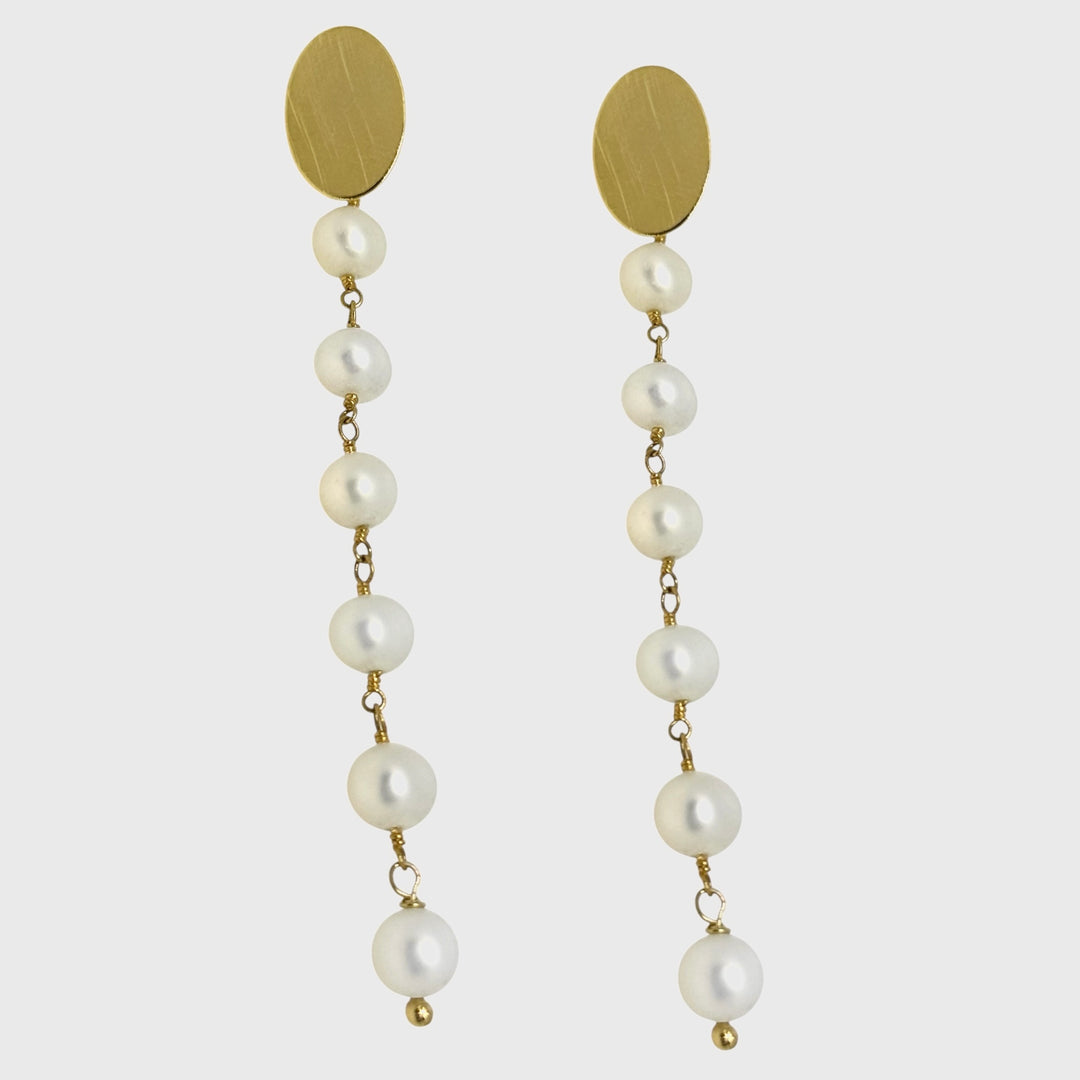 Aros Novia Colomba Perlas Oro