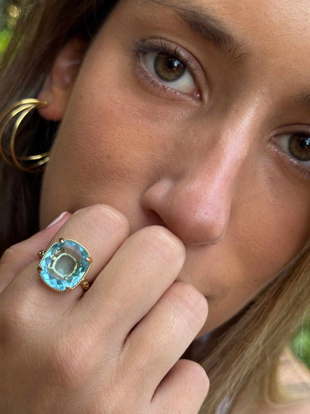 Anillo Ana Aguamarina Oro