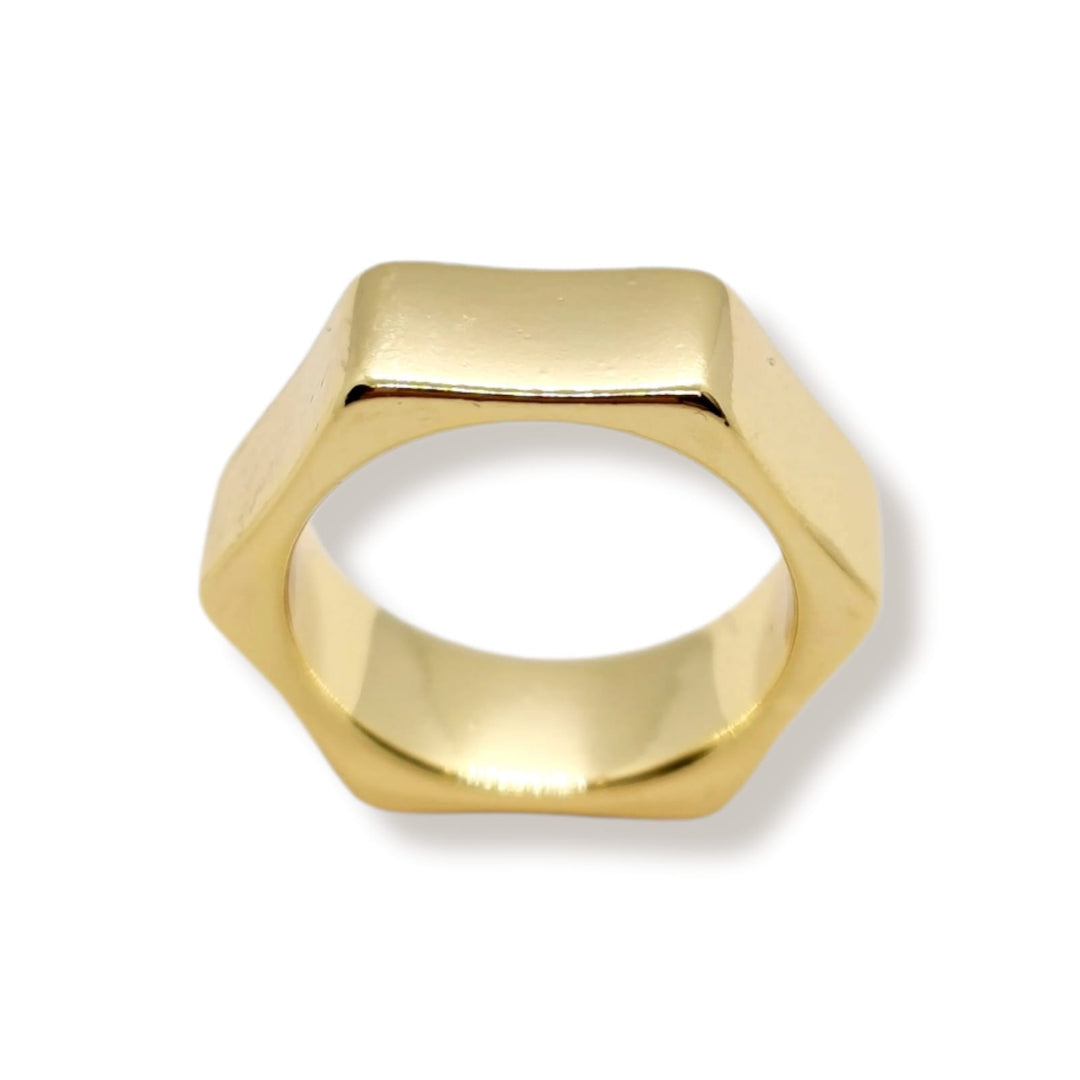 Anillo Hexágono Oro