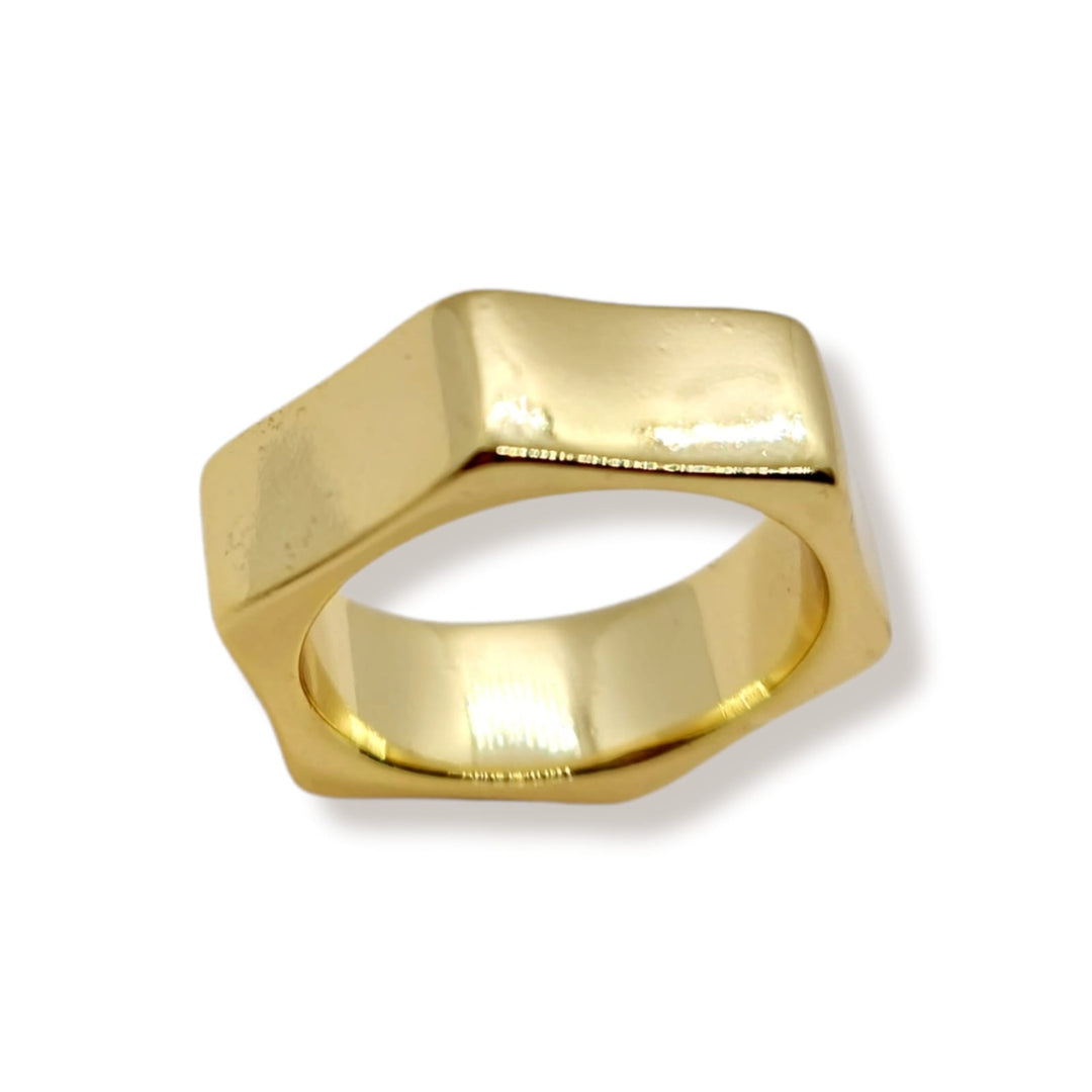 Anillo Hexágono Oro