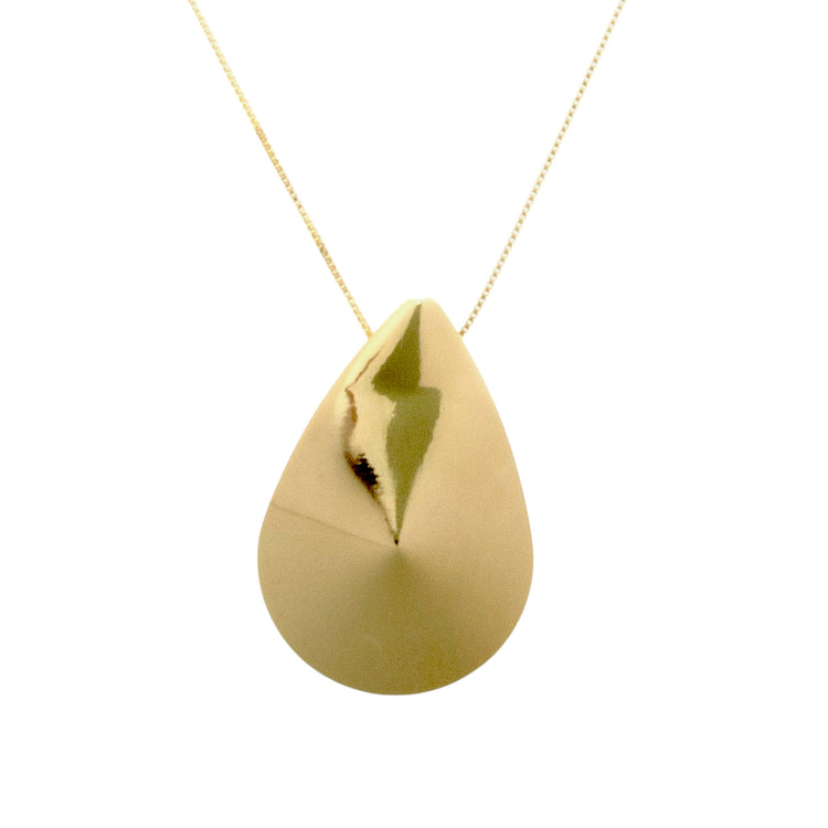Collar Blanca oro 18k - collar largo 68cm con colgante 5.5cm
