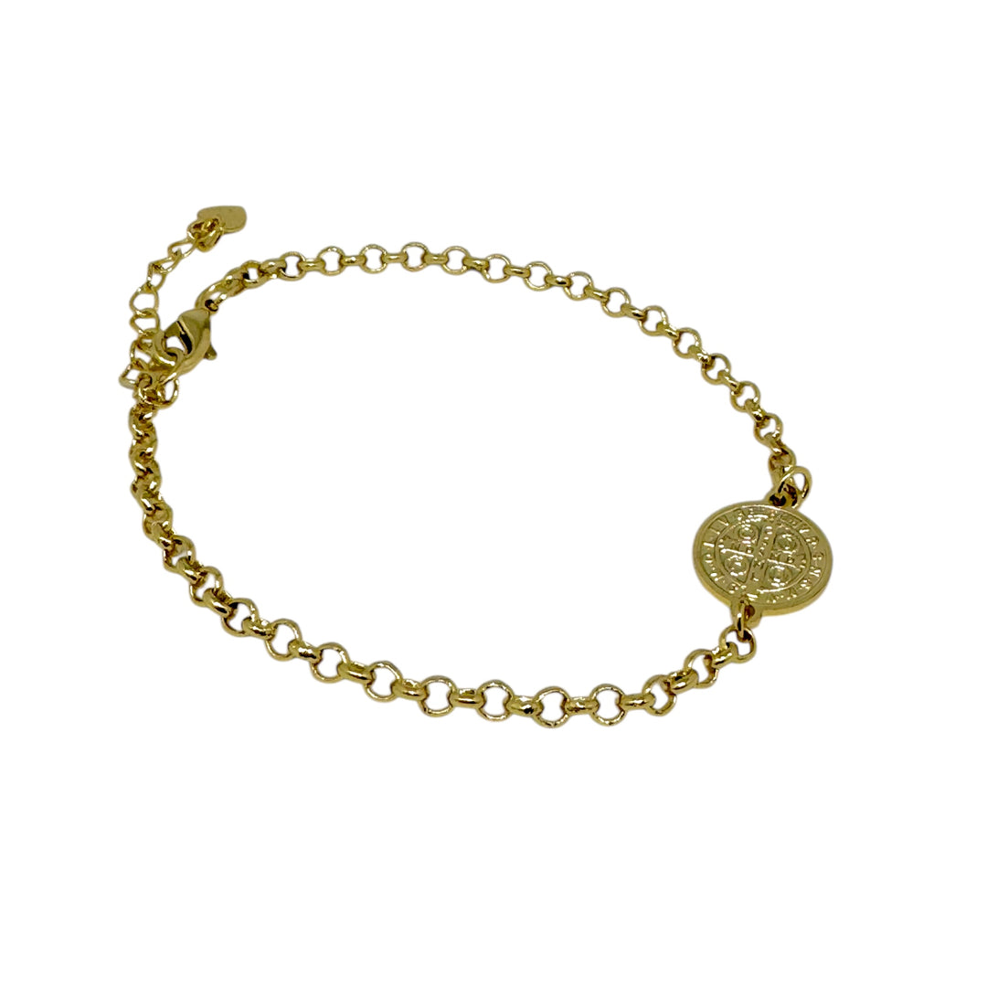 Pulsera San Benito Cadena Oro