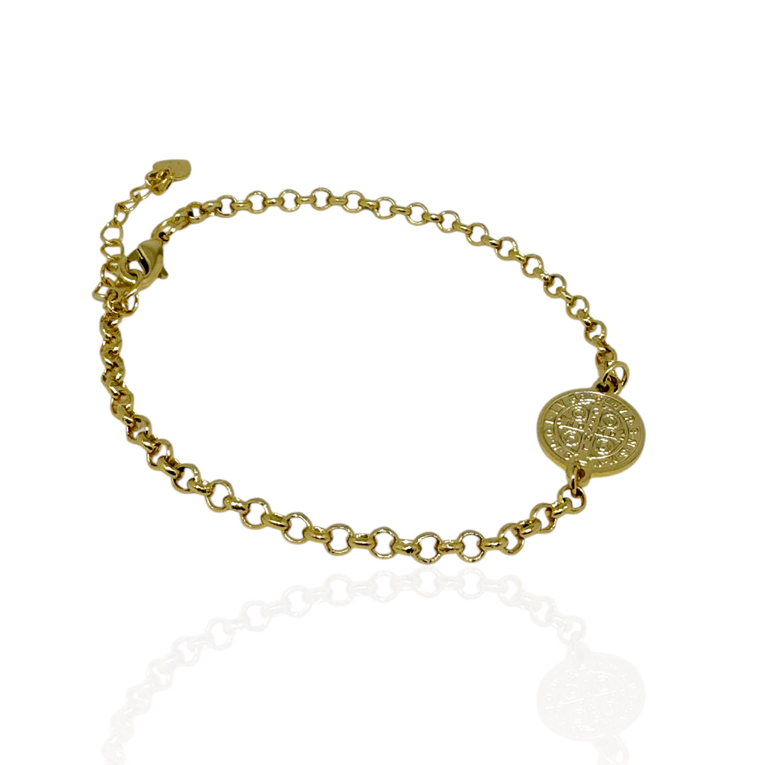 Pulsera San Benito Cadena Oro