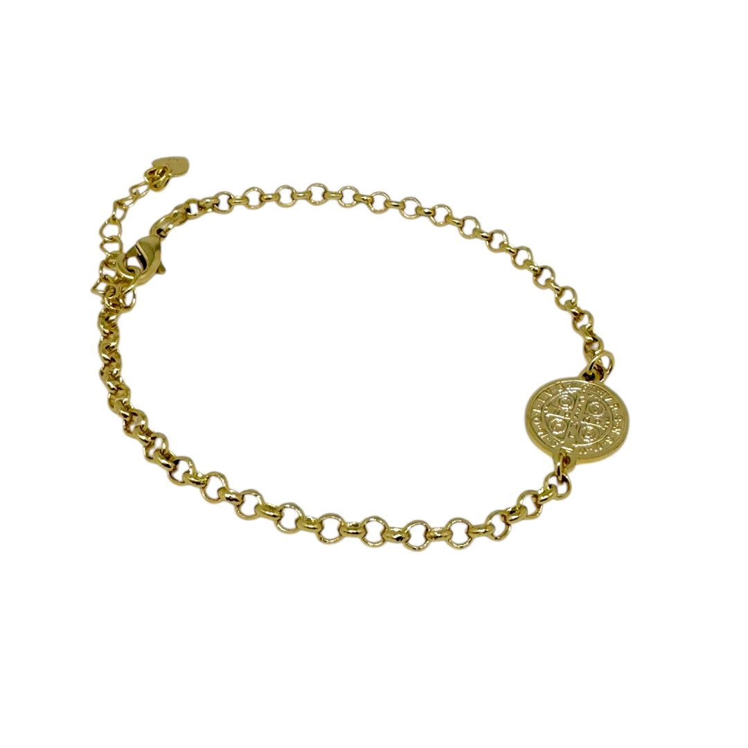 Pulsera San Benito Cadena Oro