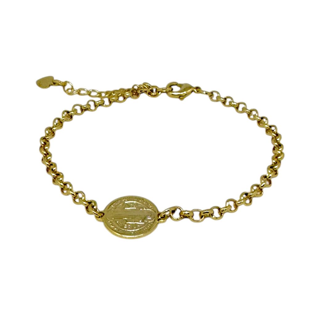 Pulsera San Benito Cadena Oro