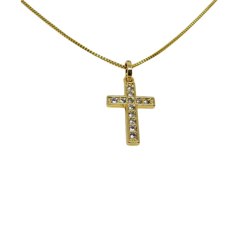 Collar Cruz Italia oro 18k - collar cruz religioso elegante