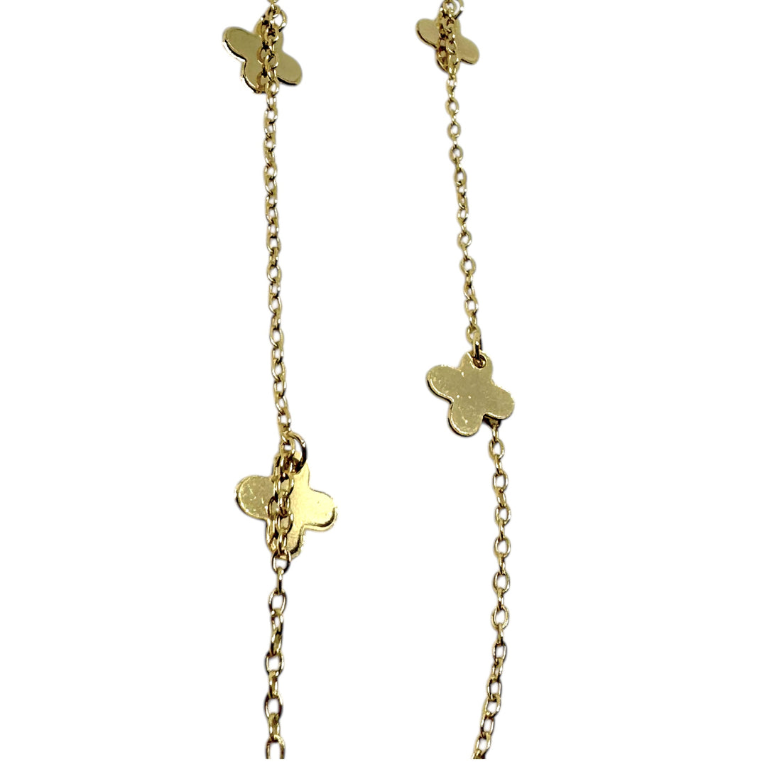 Collar Largo Tréboles Oro