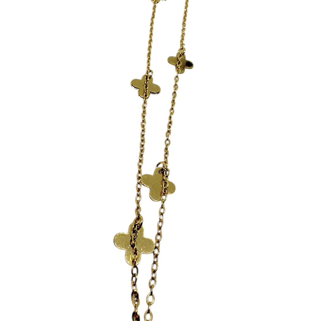 Collar Largo Tréboles Oro