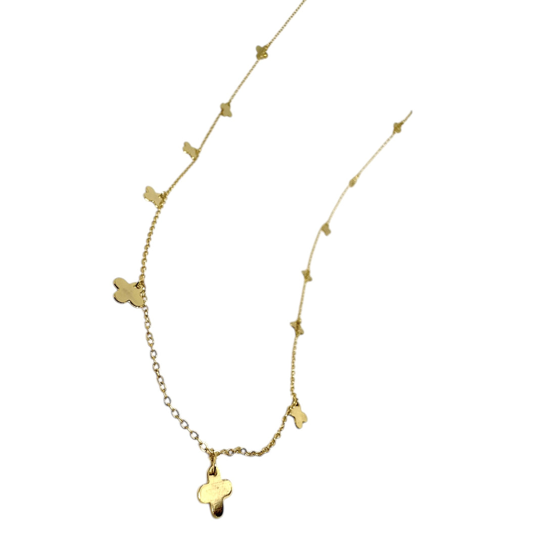 Collar Largo Tréboles Oro