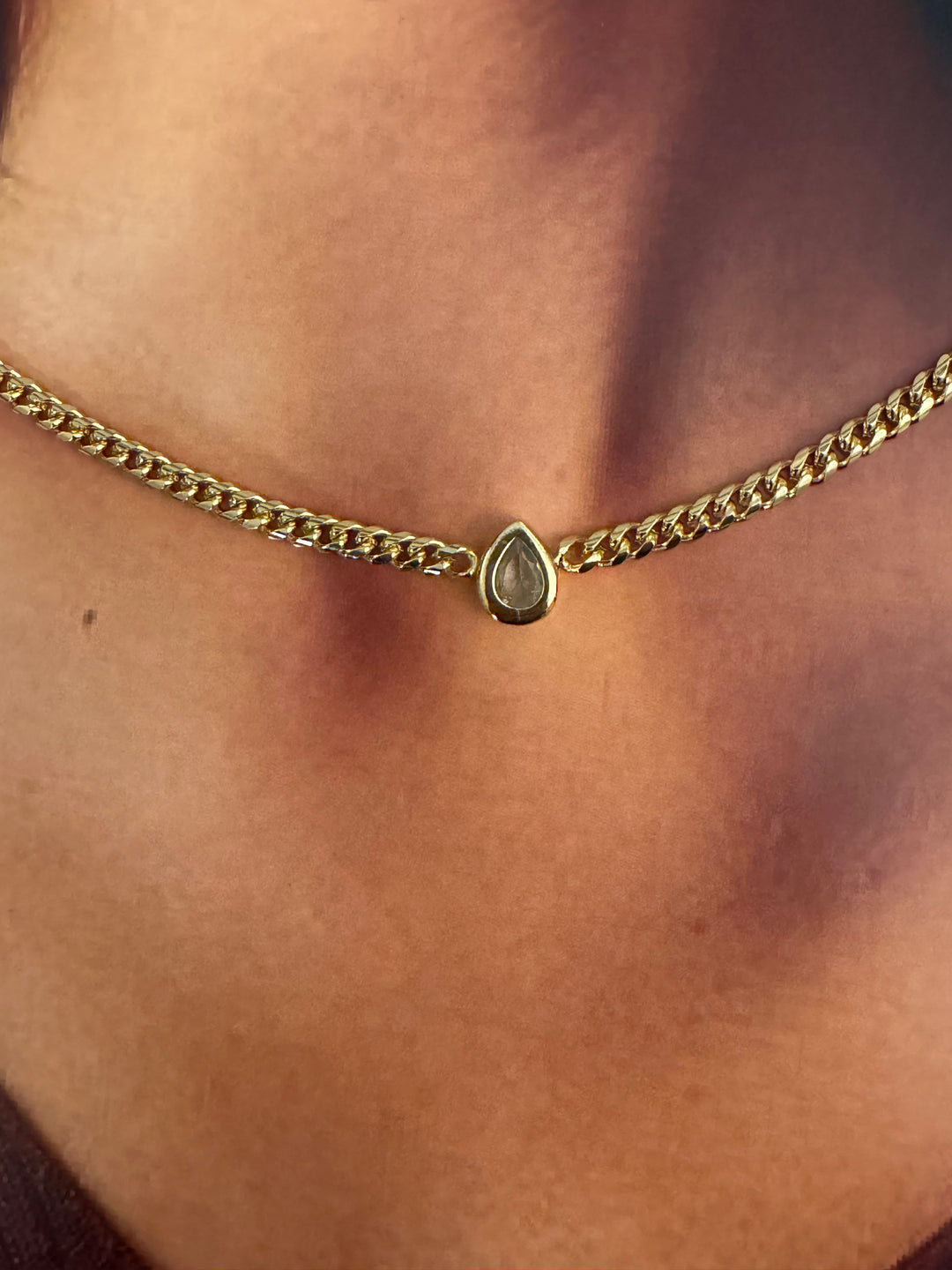 Collar Luz Aguamarina Oro