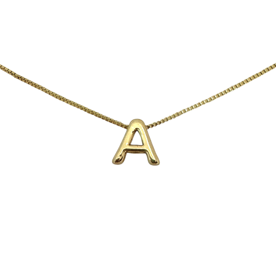 Collar Inicial Lisa oro 18k - collar personalizado letra 40cm