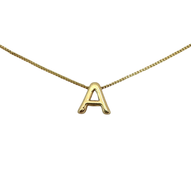 Collar Inicial Lisa oro 18k - collar personalizado letra 40cm