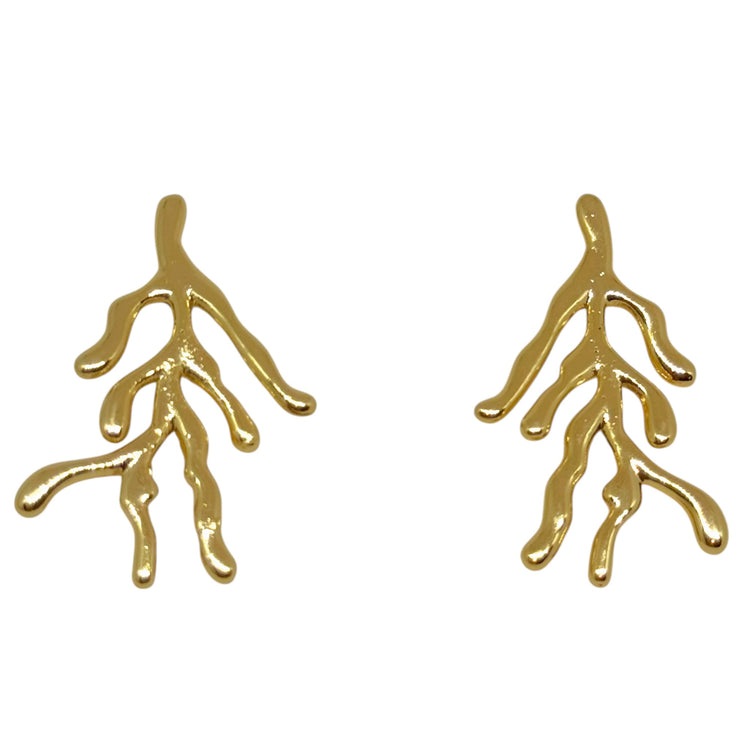Aros Colomba oro 18k - aros elegantes hipoalergénicos MJV