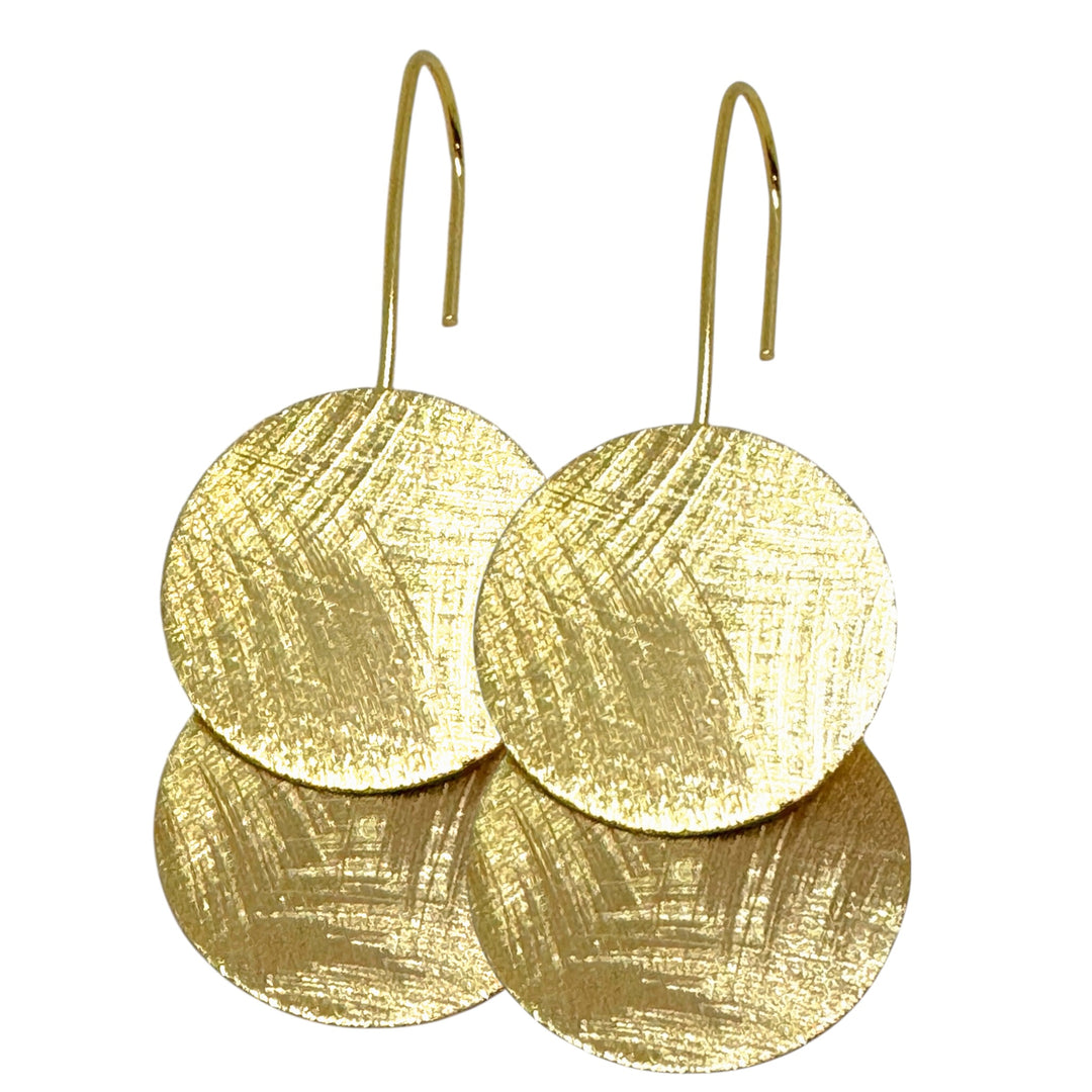 Aros Catalina oro 18k - aros elegantes hipoalergénicos MJV