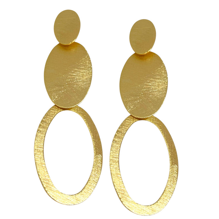 Aros Loreto oro 18k - aros elegantes hipoalergénicos MJV