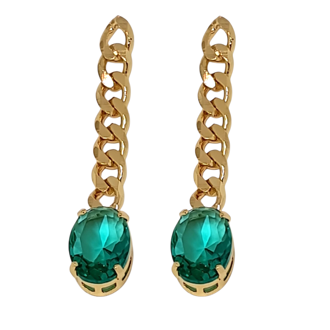 Aros Amalia Esmeralda Oro