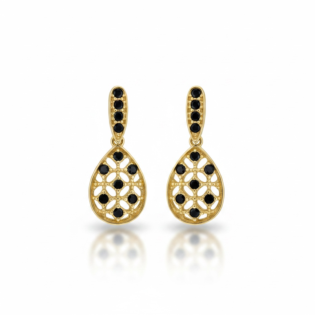 Aros Elisa Black Oro