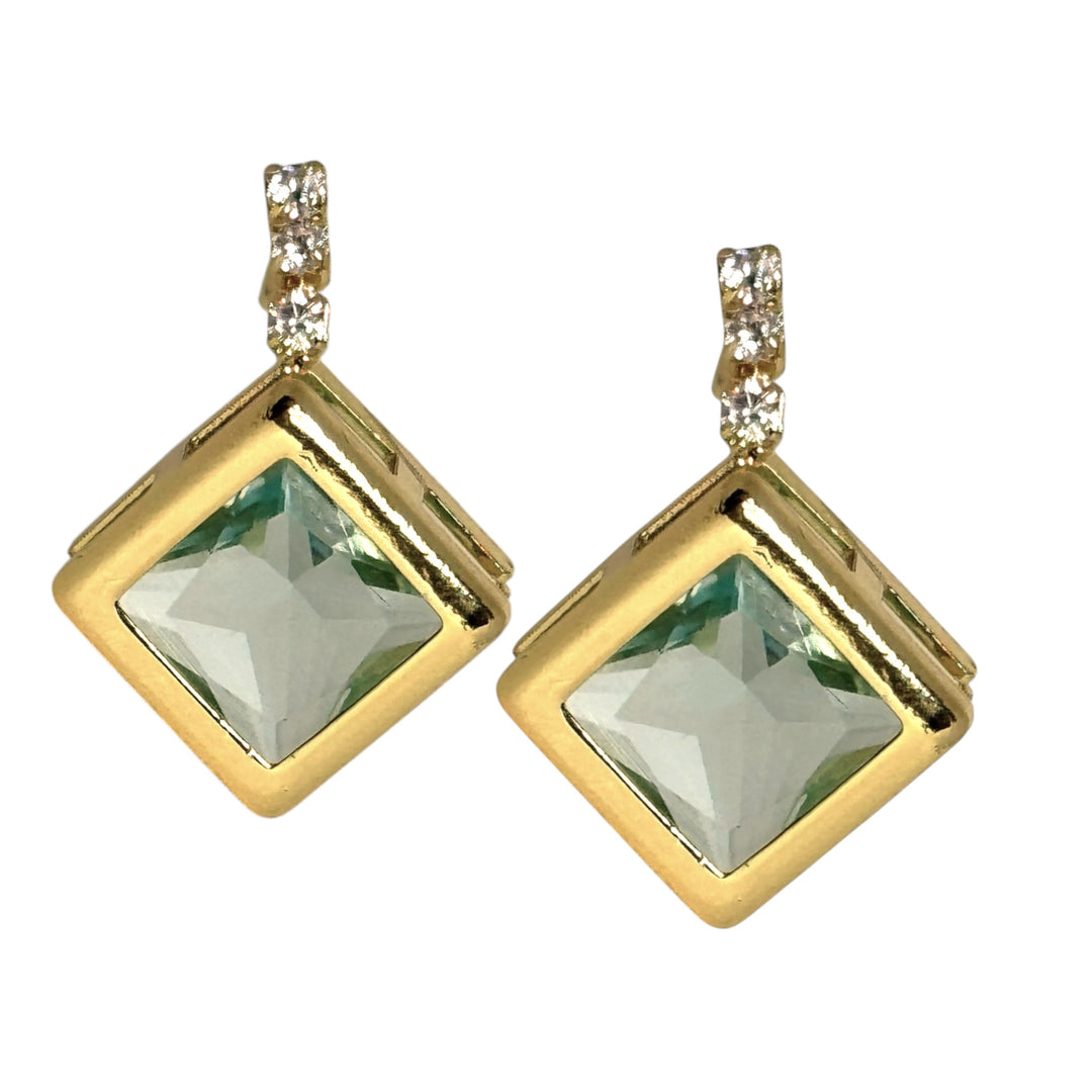 Aros Margarita Aguamarina Oro