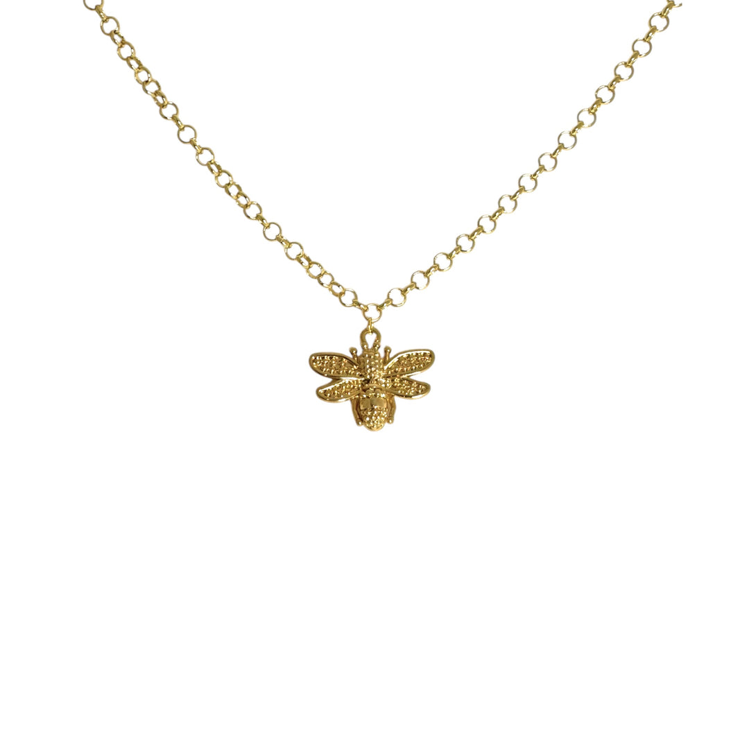 Collar Abeja Madre Bañado en Oro