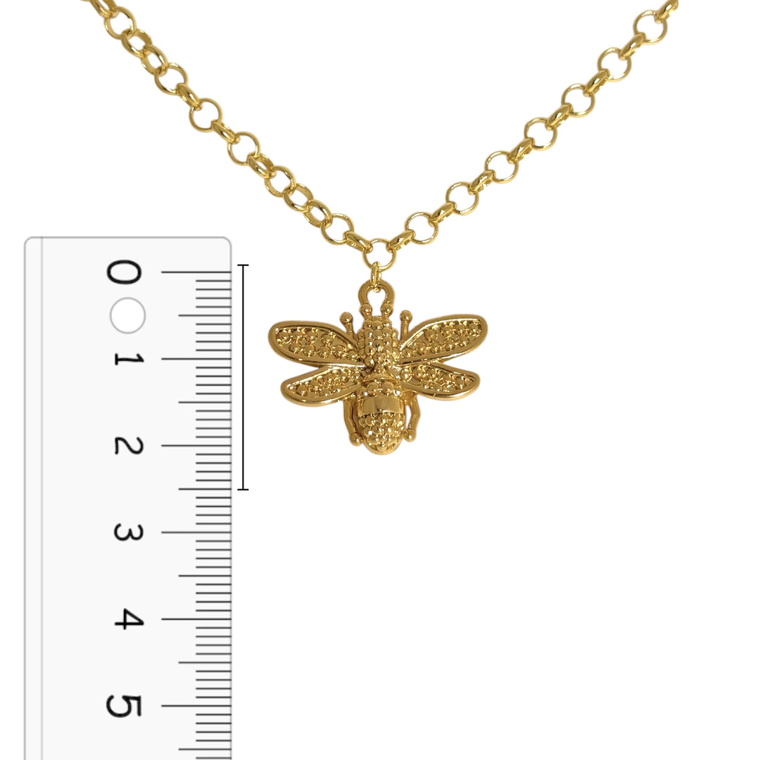 Collar Abeja Madre Bañado en Oro