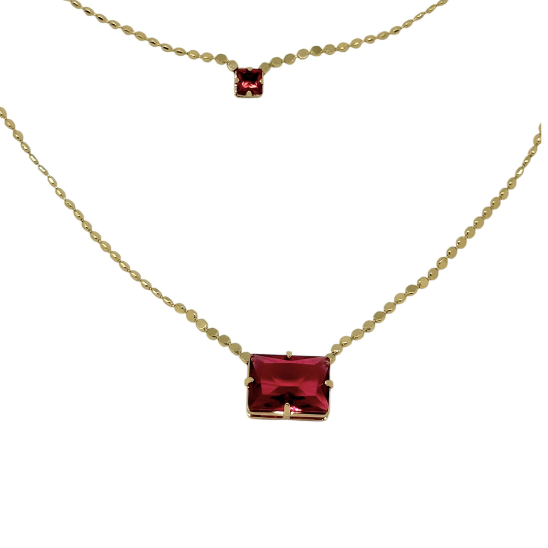 Collar Doble Magdalena Rubí Oro