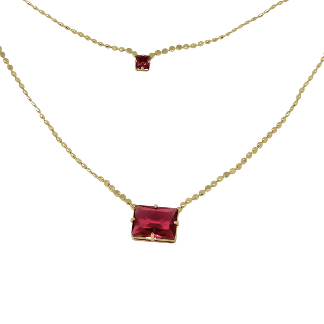 Collar Doble Magdalena Rubí Oro