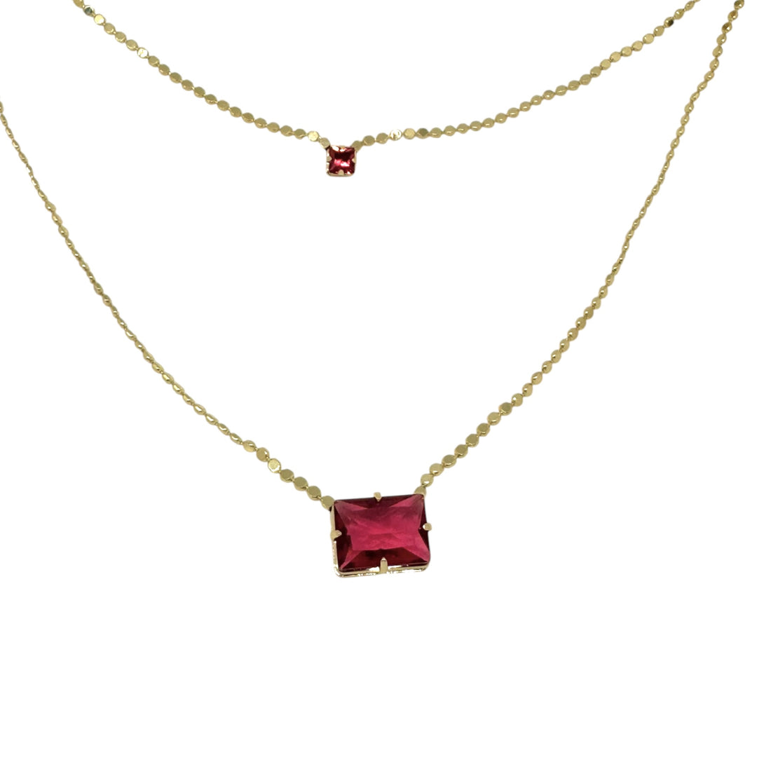 Collar Doble Magdalena Rubí Oro