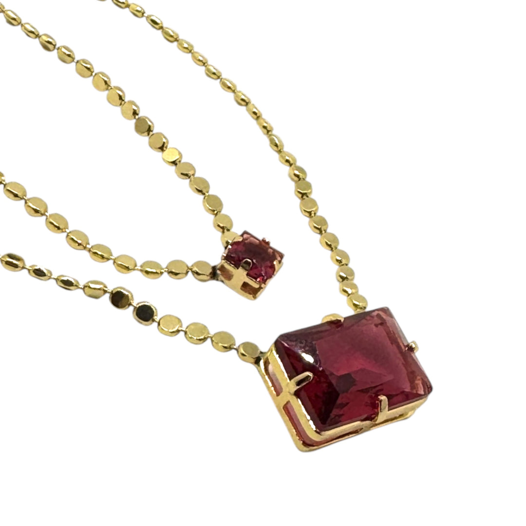 Collar Doble Magdalena Rubí Oro