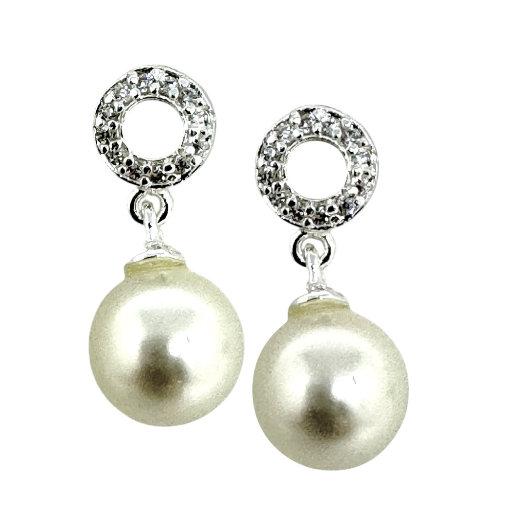 Aros Perlas Circones Plata