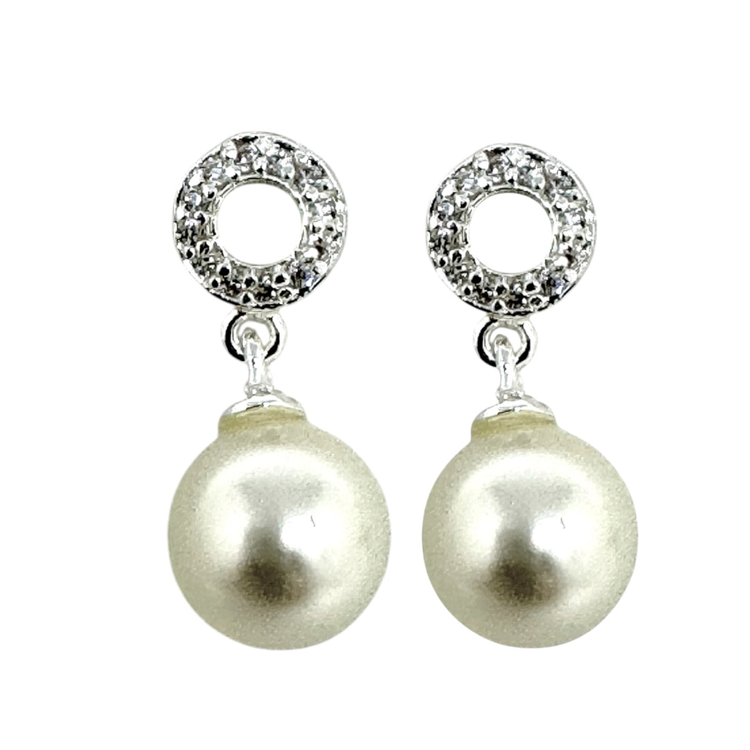 Aros Perlas Circones Plata
