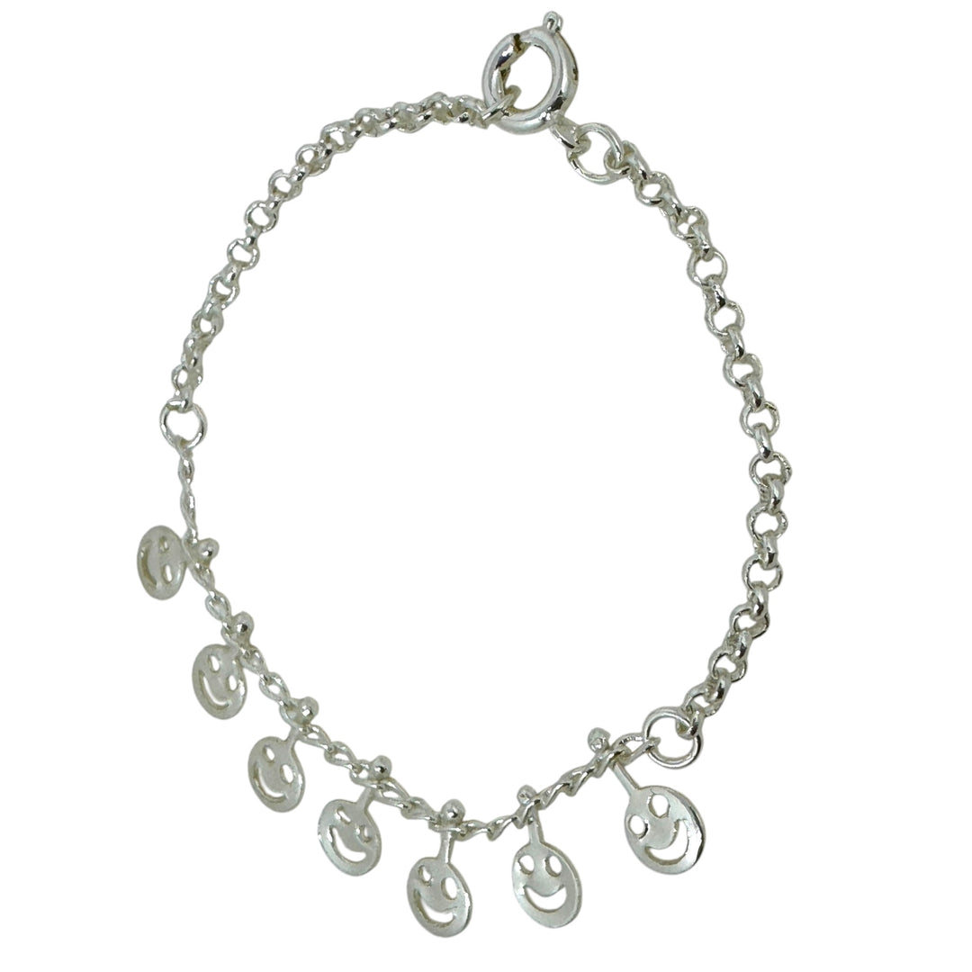 Pulsera Niña Carita Feliz Plata