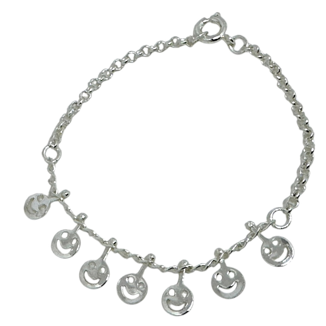 Pulsera Niña Carita Feliz Plata