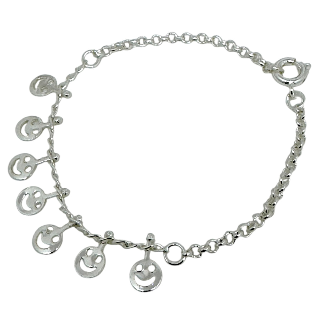 Pulsera Niña Carita Feliz Plata
