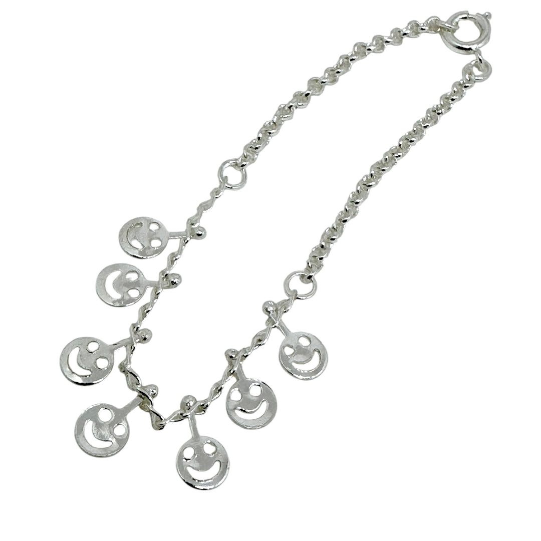 Pulsera Niña Carita Feliz Plata