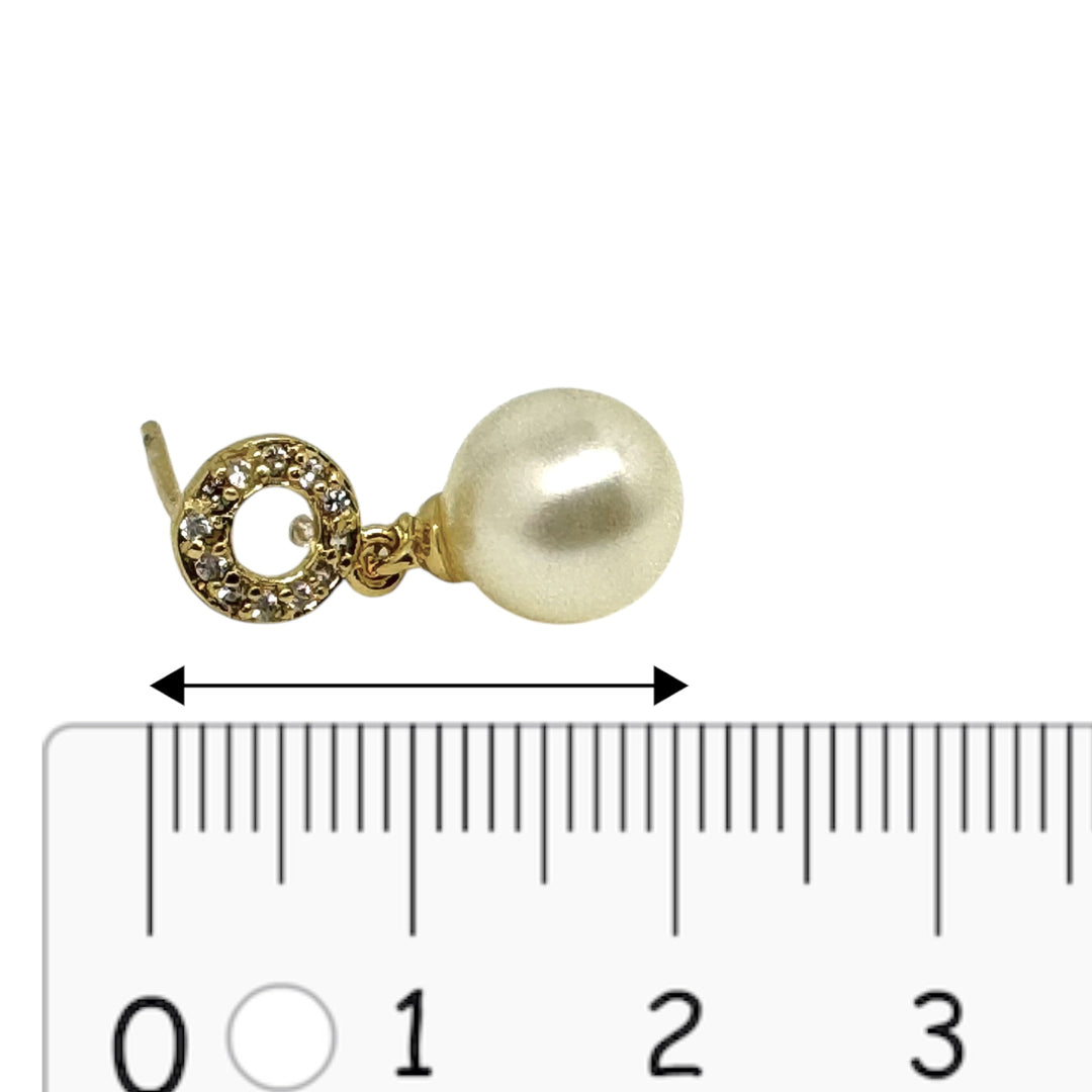 Aros Perlas Circones Oro