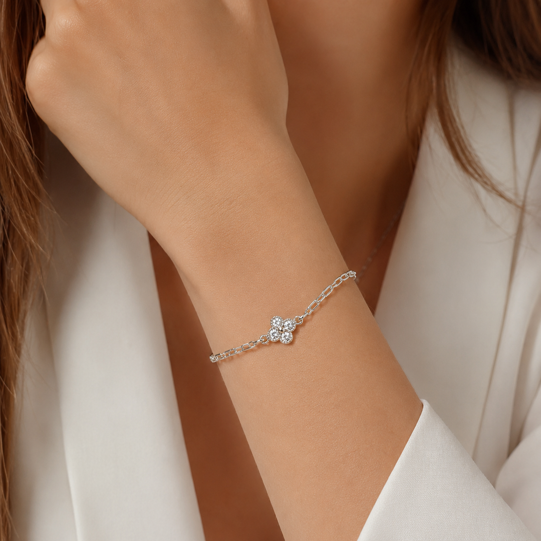 Pulsera Trébol Plata